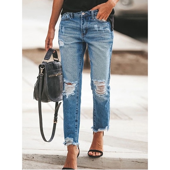 Forever 21 Denim - slim straight distressed jeans